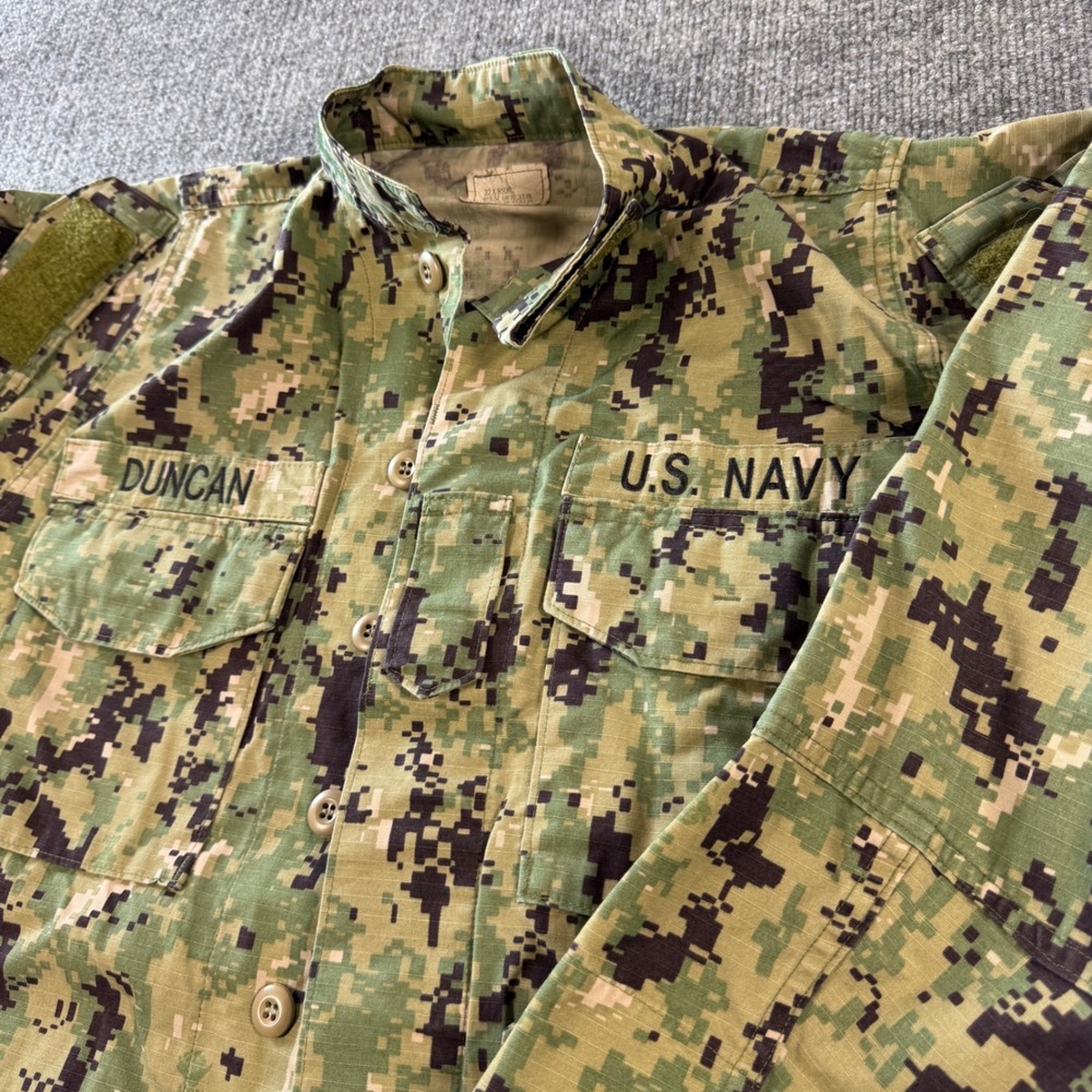 Gorpcore US Navy NWU Type III AOR2 Digital Camo Ripstop Jacket Green 32 X-Short